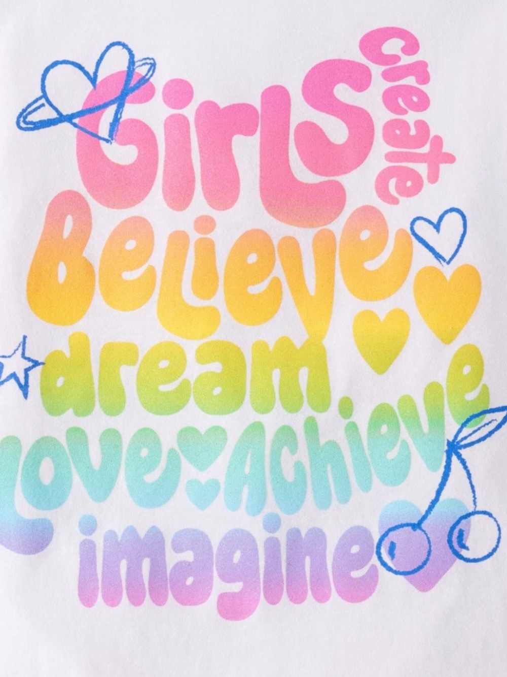 The Children's Place White Long-Sleeve Tee with Rainbow Positive Words Graphic - Picture 2 of 2
